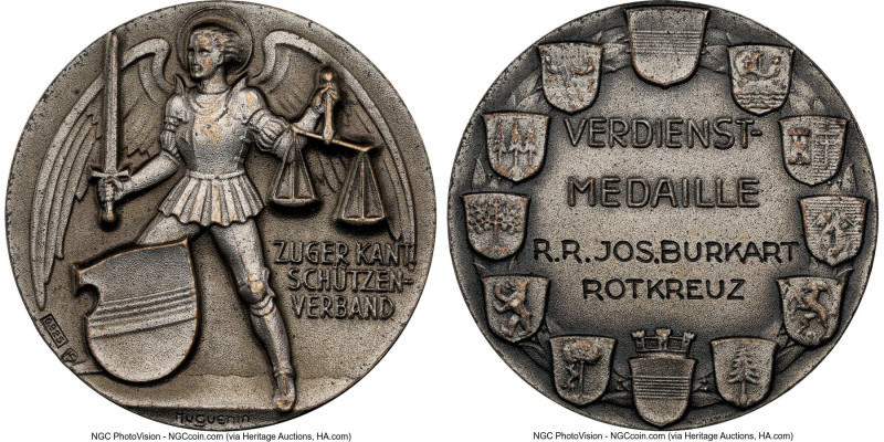 Confederation silver "Zug Shooting Festival" Medal ND MS64 NGC, Richter-1693a. 3...