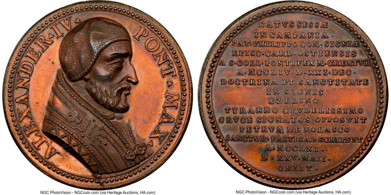 Alexander IV bronze "Papal Restitution" Medal 1741-Dated UNC Details (Cleaned) N...