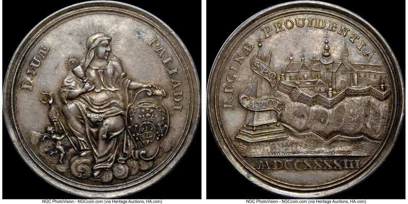 Maria Theresa silver "Restoration of the Diocese of Karlsburg" Medal 1743 MS63 N...