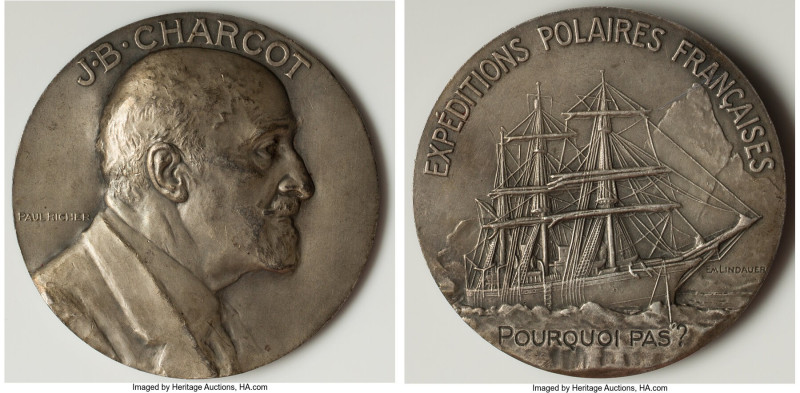 "Jean-Baptiste Charcot - Polar Expedition" silver Medal ND (c. 1910) UNC, 67mm. ...