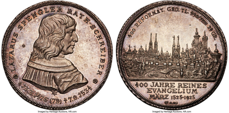 Nürnberg. Free City silver "400th Anniversary of the Reformation" Medal 1925 MS6...