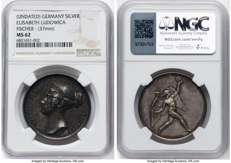 Prussia. "Elizabeth Louise Princess of Prussia" silver Medal ND MS62 NGC, 37mm. ...