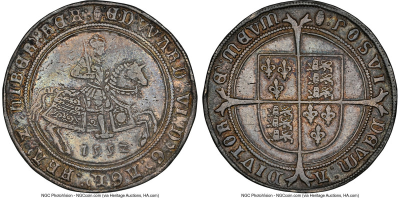 Edward VI (1547-1553) Crown 1552 XF Details (Tooled) NGC, Tower mint, Tun mm, Fi...