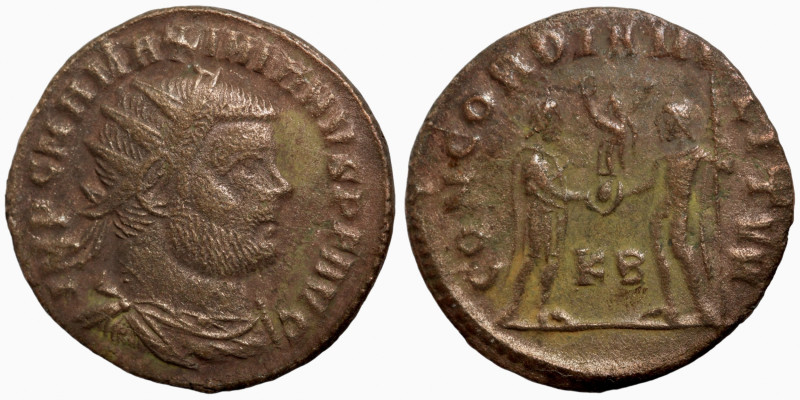 Maximianus. (285-295 AD). Æ Antoninian. Obv: IMP CMA MAXIMIANVS PF AVG. radiate ...