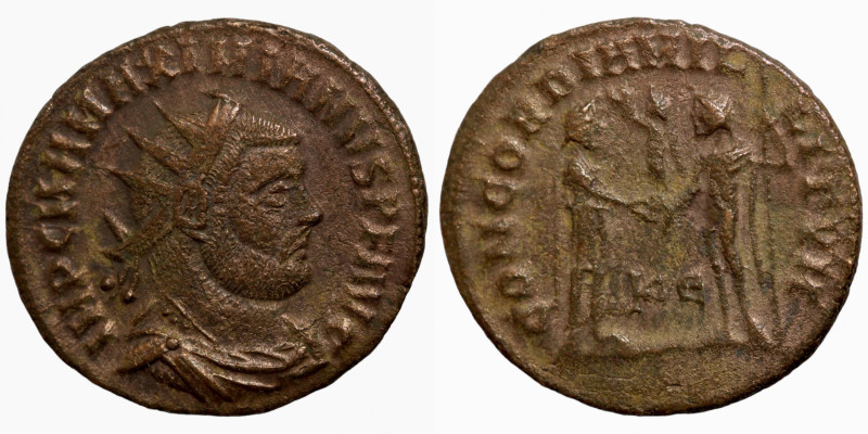 Maximianus. (285-295 AD). Æ Antoninian. Obv: IMP CMA MAXIMIANVS PF AVG. radiate ...