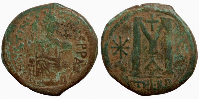 Byzantine coins
Justinian I, 527-565. Follis (bronze, 16.14 g, 31 mm), Theoupol...