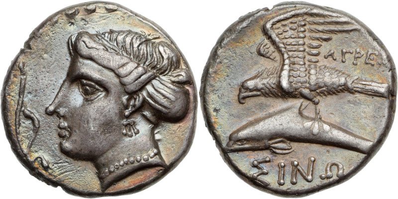 PAPHLAGONIE - SINOPE (330-300 av. J.-C.)
Drachme AR. 6,18 g.
A/ Tête de la nymph...