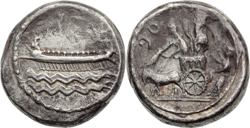 PHÉNICIE - Sidon, Tennès (vers 354-348 av. J.-C.)
Double shekel AR. 24,33 g.
A/ ...