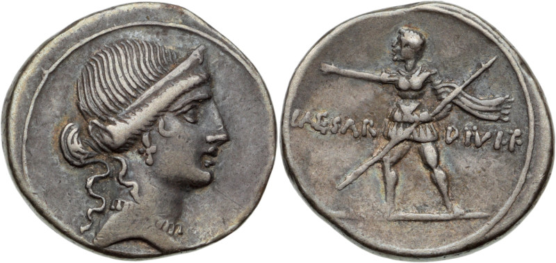AUGUSTE (27 av. J.-C. - 14 apr. J.-C.)
Denier AR. 3,84g. Rome.
A/ Tête diadémée ...