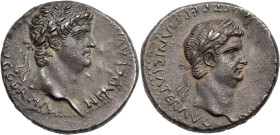 NÉRON (54-68) 
Cappadoce, Cesaree, Didrachme. AR. 7,49 g.
A/ NERO CLAVD DIVI CLAVD F CAESAR AVG GERMA.
Tête laurée de Néron à droite.
R/ DIVOS CLAVD A...
