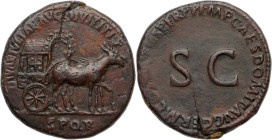 JULIA TITI, AUGUSTA (79-90/1)
Sesterce (Orichalque) 22,40 g. Rome, 90-91
A/ IMP CAES DOMIT AVG GERM COS XV CENS PER P P autour d’un grand S C.
R/ DIVA...