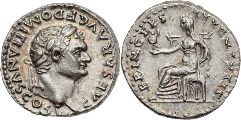 DOMITIEN (81-96)
Denier AR. 3,69 g. Rome (77-79)
A/ CAESAR AVG F DOMITIANVS COS ...