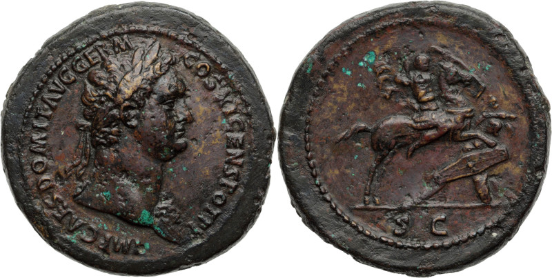 DOMITIEN (81-96)
Sesterce BR. 28,24 g. 
A/ IMP CAES DOMIT AVG COS XI CENS POT PP...
