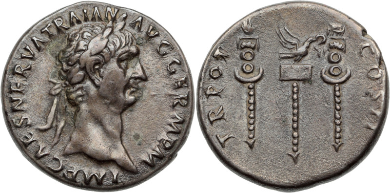 TRAJAN (98-11)
Cistophore AR. 10,25 g. Asie (Ephèse ?) (98-99)
D/ IMP CAES NERVA...