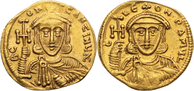 CONSTANTIN V (741-775) 
Solidus d’or 4,40 g. frappé à Constantinople.  
A/ Buste...