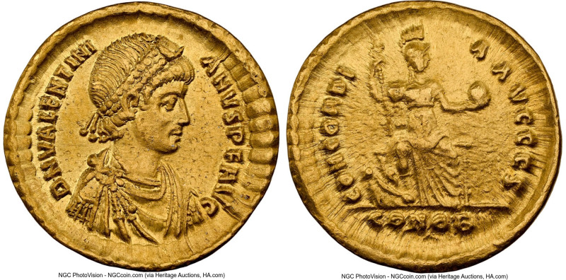 Valentinian II, Western Roman Empire (AD 375-392). AV solidus (21mm, 4.45 gm, 5h...