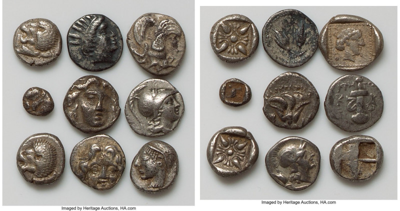 ANCIENT LOTS. Greek. Mixed. Lot of nine (9) AR issues. Good-Choice Fine. Include...