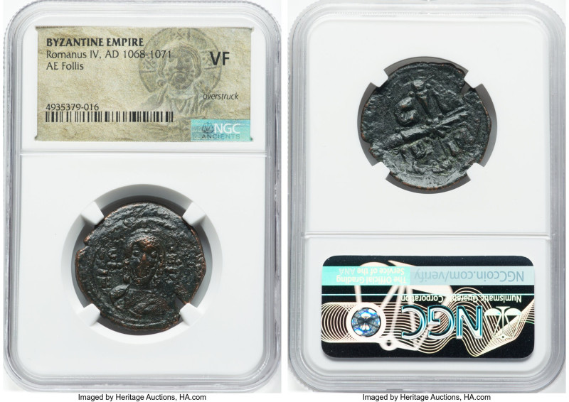 ANCIENT LOTS. Byzantine. Lot of five (5) AE folles. NGC VF-XF, overstruck. Inclu...