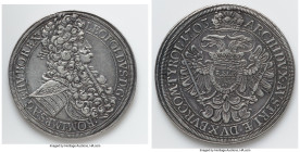 Leopold I Pair of Uncertified Talers, 1) Taler 1699 - XF (Mount Removed, Cleaned), Hall mint, KM1303.5, Dav-3245A. 42.3mm. 28.89gm 2) Taler 1703 - XF ...