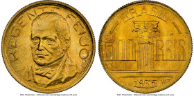 Republic Pair of Certified "Diogo Antonio Feijo" 500 Reis 1935 NGC, KM533. Includes (1) MS64 and (1) MS63. HID09801242017 © 2023 Heritage Auctions | A...