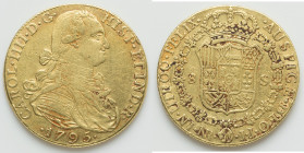 Charles IV gold 8 Escudos 1795 NR-JJ VF, Nuevo Reino mint, KM62.1. 34.5mm. 27.01gm. HID09801242017 © 2023 Heritage Auctions | All Rights Reserved