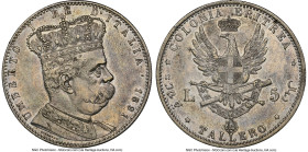 Italian Colony. Umberto I 5 Lire (Tallero) 1891 AU55 NGC, Rome mint, KM4. Two-year type. HID09801242017 © 2023 Heritage Auctions | All Rights Reserved...