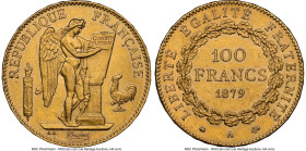 Republic gold 100 Francs 1879-A AU58 NGC, Paris mint, KM832, Fr-590. HID09801242017 © 2023 Heritage Auctions | All Rights Reserved