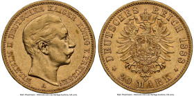 Prussia. Wilhelm II gold 20 Mark 1888-A AU55 NGC, Berlin mint, KM516, J-250. HID09801242017 © 2023 Heritage Auctions | All Rights Reserved