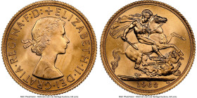 Elizabeth II gold Sovereign 1963 MS66 NGC, KM908, S-4125. A radiant offering that sits at the penultimate grade on the NGC census, bested by only two....