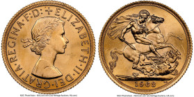 Elizabeth II gold Sovereign 1963 MS65+ NGC, KM908, S-4125. A Gem example of an ever-popular type that is sure to interest collectors of both grade and...