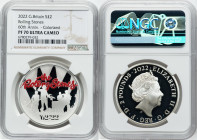 Elizabeth II silver Proof Colorized "Rolling Stones" 2 Pounds (1 oz) 2022 PR70 Ultra Cameo NGC, Limited Edition Presentation: 8,000. The Rolling Stone...