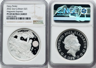 Elizabeth II silver Proof "Hogwarts Express" 5 Pounds (2 oz) 2022 PR69 Ultra Cameo NGC, Harry Potter and the Philosopher's Stone series. HID0980124201...