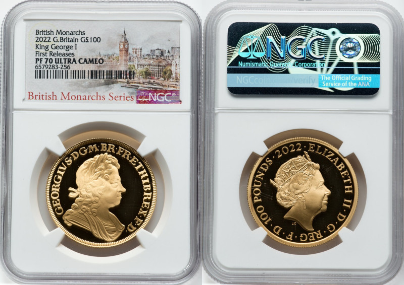 Elizabeth II gold Proof "King George I" 100 Pounds (1 oz) 2022 PR70 Ultra Cameo ...