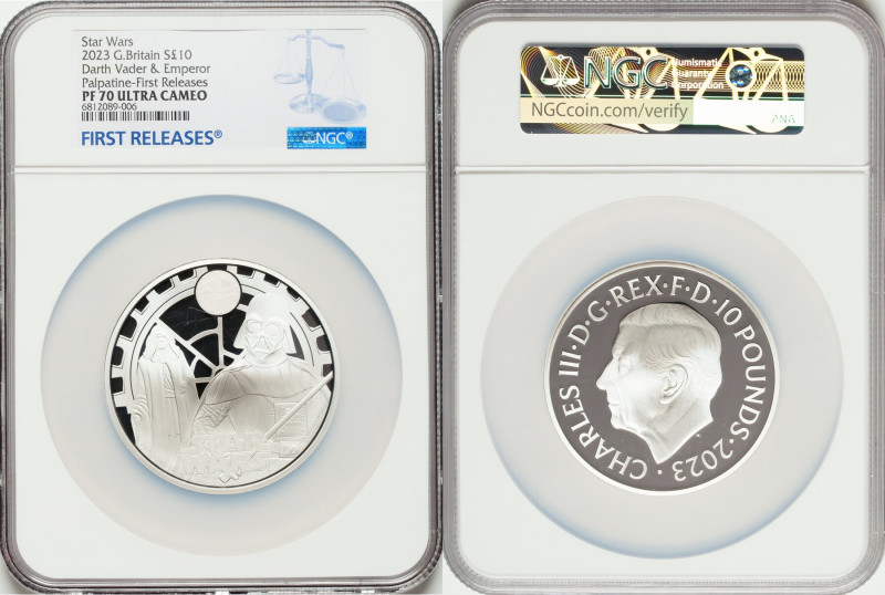 Charles III silver Proof "Darth Vader & Emperor Palpatine" 10 Pounds (5 oz) 2023...