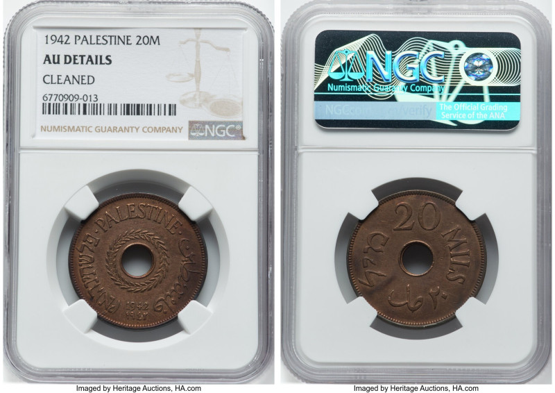 British Mandate 4-Piece Lot of Certified Multiple Mills NGC, 1) 20 Mils 1942 - A...