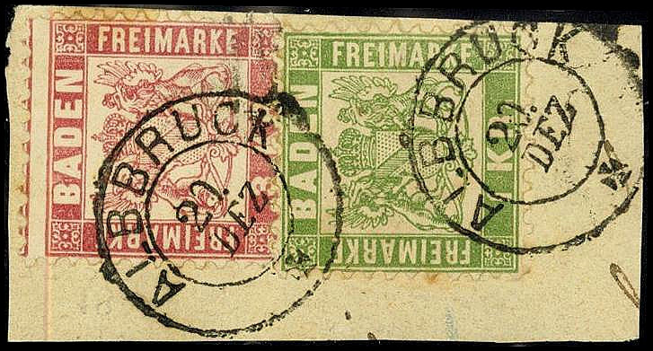 ALTDEUTSCHLAND.
BADEN- ORTSSTEMPEL.
ALBBRUCK K2 a 1 u.3 KR. klare Abschläge, 3...