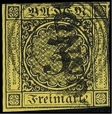 ALTDEUTSCHLAND. 
BADEN- ORTSSTEMPEL. 
BONNDO(RF) L1 über Nr.-Stpl. a. 3 Kr. sc...