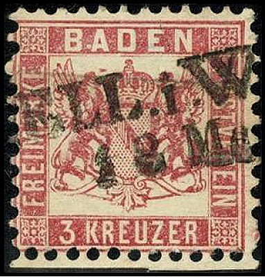 ALTDEUTSCHLAND.
BADEN- ORTSSTEMPEL.
(Z)ELL i.W. L2, klar. Mi. 18. .

Pra.⊙