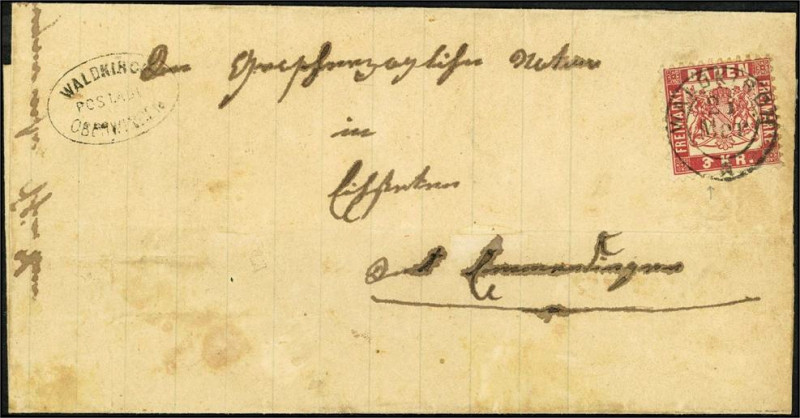 ALTDEUTSCHLAND. 
BADEN- POSTABLAGEN. 
OBERWINDEN- WALDKIRCH Nebenstpl., WALDKI...