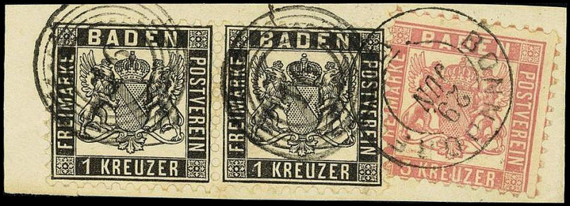 ALTDEUTSCHLAND. 
BADEN- ORTSNUMMERNSTEMPEL. 
"16" BONNDORF klare Abschläge a. ...