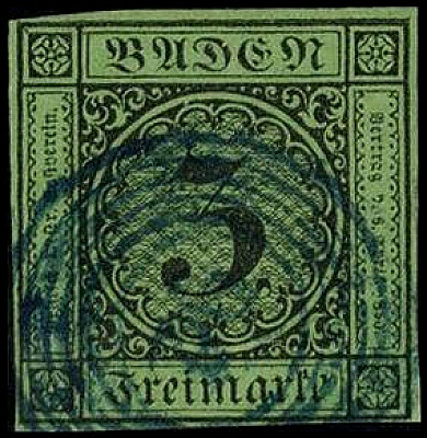 ALTDEUTSCHLAND. 
BADEN- ORTSNUMMERNSTEMPEL. 
"92" blau Moskirch a. 3 Kr. schw....