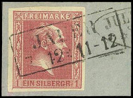 ALTDEUTSCHLAND. 
PREUSSEN- ORTSSTEMPEL. 
JAUER (Schles.) R2 a. 1 Sgr. lebhaftkarmin, breitr., l. oxyd. Mi. 10a. . 


Kab. ∆