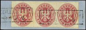 ALTDEUTSCHLAND. 
PREUSSEN- ORTSSTEMPEL. 
QUEDLINBURG R2 a. 1 Sgr. Dreierstreifen, 2 Abschläge. Mi. 16a. . 


Lux ∆