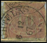 ALTDEUTSCHLAND. 
PREUSSEN- ORTSSTEMPEL. 
(SÜ)CHTELN K2 1866 a. 10 Sgr. rosarot Innendienst, volle Farbe, l. Randmängel. Mi. 20 (250,-). . 


Pra....