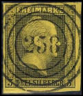 ALTDEUTSCHLAND. 
PREUSSEN- NUMMERNSTEMPEL. 
"258" Coeln zentr., klar, gerade a. 3 Sgr. schw. a.gelb, breitrandig. Mi. 4a. . 


Luxus ⊙