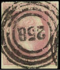 ALTDEUTSCHLAND. 
PREUSSEN- NUMMERNSTEMPEL. 
"258" Coeln zentr., klar a. 1 Sgr. rosa, voll- breitr. Mi. 6a. . 


Pra. ⊙