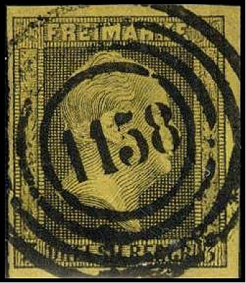 ALTDEUTSCHLAND. 
PREUSSEN- NUMMERNSTEMPEL. 
"1158" Posen (Westpr.) , zentr., k...