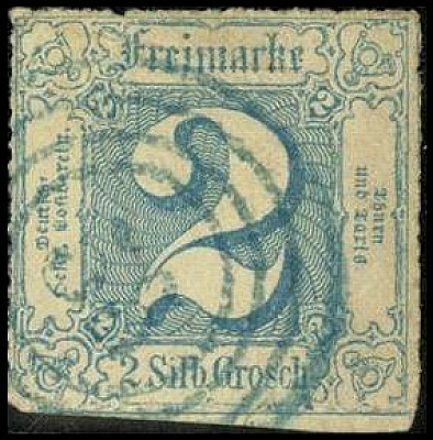 ALTDEUTSCHLAND. 
THURN UND TAXIS- NUMMERNSTEMPEL. 
"55"Obernkirchen blau a. 2 ...