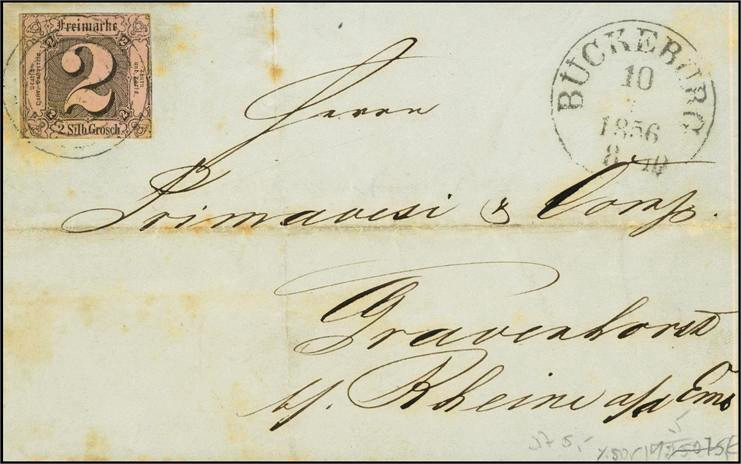 ALTDEUTSCHLAND. 
THURN UND TAXIS- NUMMERNSTEMPEL. 
"320" BÜCKEBURG 1856 K1, Ty...