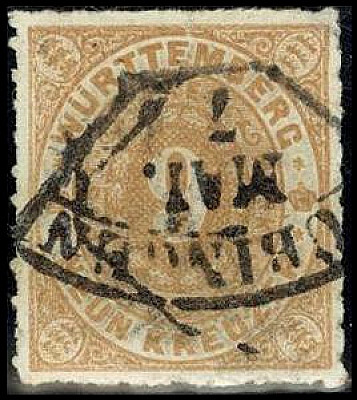 ALTDEUTSCHLAND. 
WÜRTTEMBERG- ORTSSTEMPEL. 
(T)ÜBINGEN 7.MAI. (Fächerstempel) ...